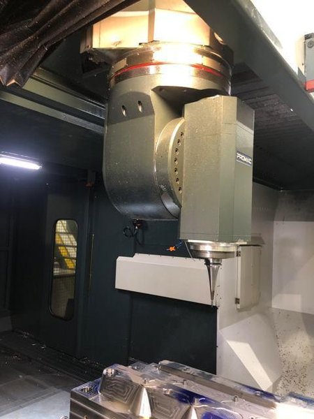 Promac Zephyr VTT Dual Head Bridge Mill with (1) Roughing Head and (1) 5 axis Finishing Head