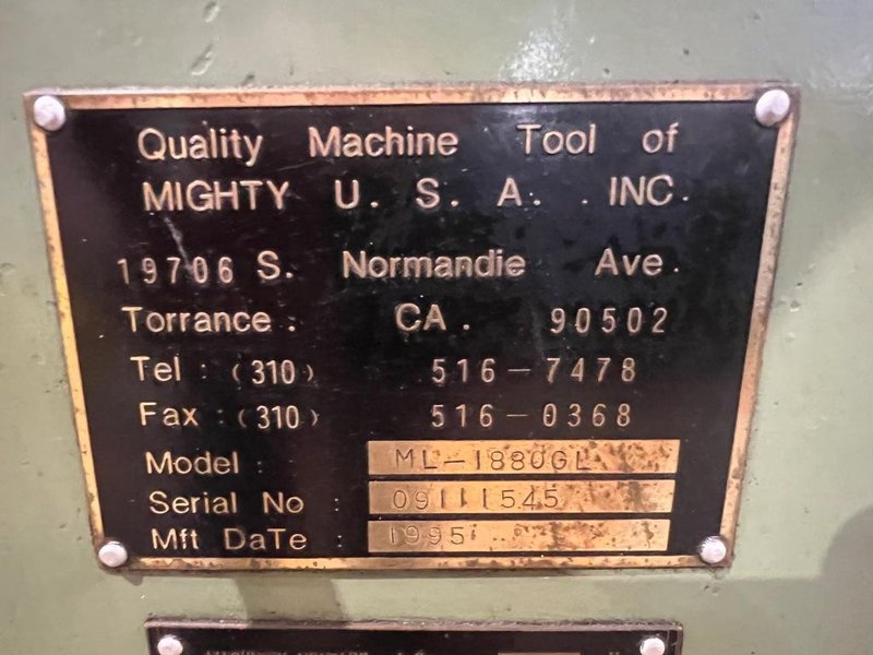 18&quot; x 80&quot; MIGHTY TURN MODEL ML-1880GL GAP BED ENGINE LATHE