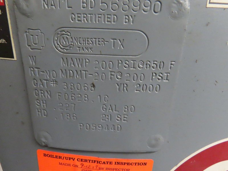 Gardner Denver VR7-8 7.5 HP Piston Type Air Compressor with 80 Gallon Reservoir Tank- Auction Item