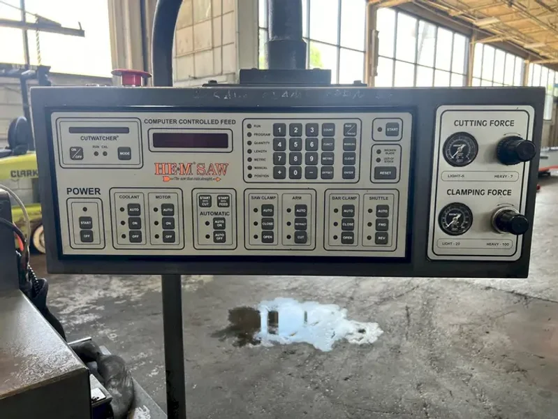 USED HEM 16" X 22" AUTOMATIC HORIZONTAL MITERING BANDSAW MODEL CYCLONE A-C, Year: 2007