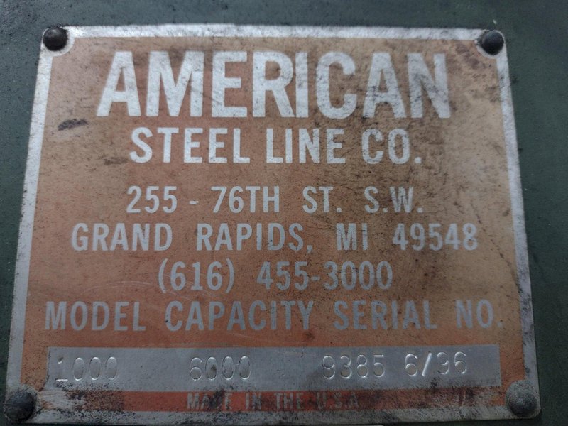 6,000 LBS AMERICAN MODEL #1000 MOTORIZED COIL REEL UNCOILER &amp; COIL CAR: STOCK #21322