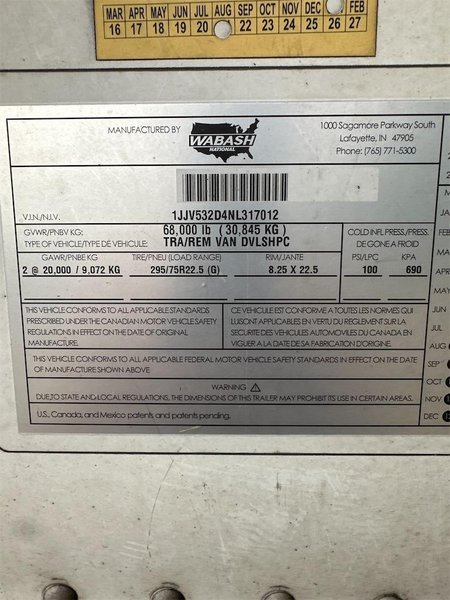 2022 Wabash 53 x 102 1JJV532D4NL317012