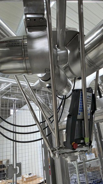 FANUC DR‑3iB/6 Stainless Washdown Delta Robots w/R-30iB+ Mate Control, 2023 – QTY 6 Slave Bundles for Food‑Grade Pick and Place