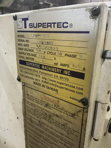 8" X 18" SUPERTEC MODEL #G20P-45M CYLINDRICAL GRINDER: YOBRO #26044