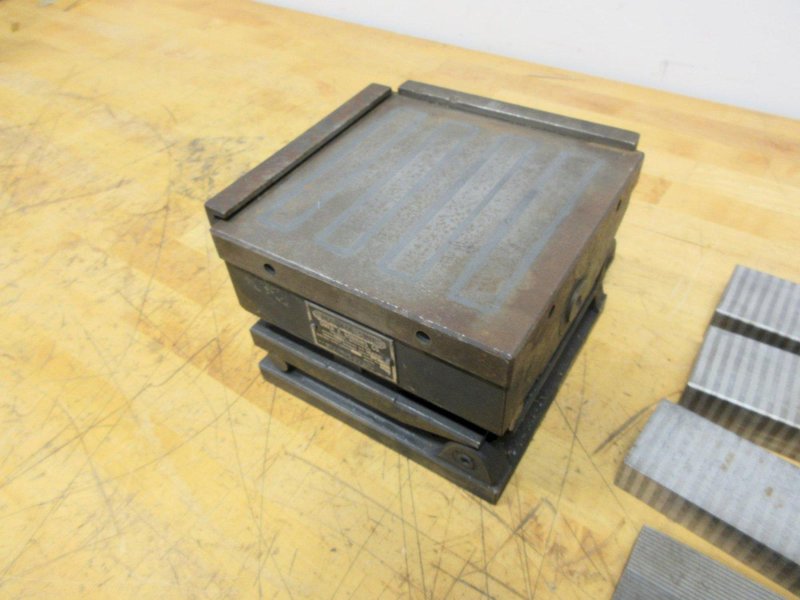 Magna-Sine Compound Angle 6" x 6" Manual Magnetic Grinding Fixture, with Assorted Magnetic V-Blocks and Standard Blocks- Auction Item