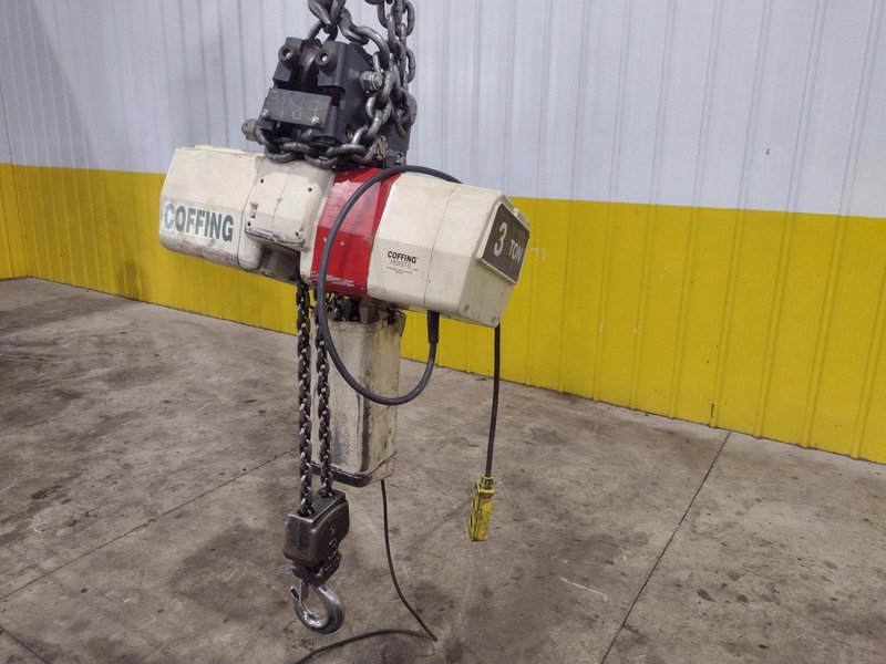 3 TON COFFING MODEL #EC6010 ELECTRIC CHAIN HOIST WITH TROLLEY: STOCK #23146