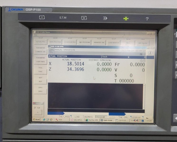 Okuma LB-35II CNC Turning Center – 15″ Chuck Steady Rest Long Bed Lathe