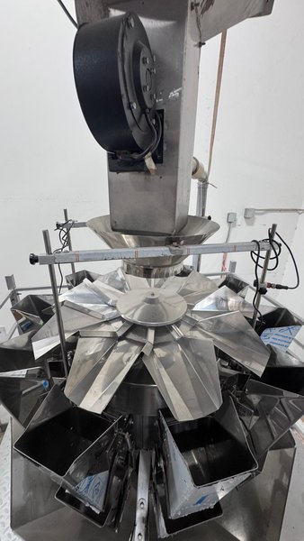 Automatic 10-Head Packing Machine with Integrated Scale System, Domino V320i TTO Printers, Conveyor &amp; Mezzanine, 2020