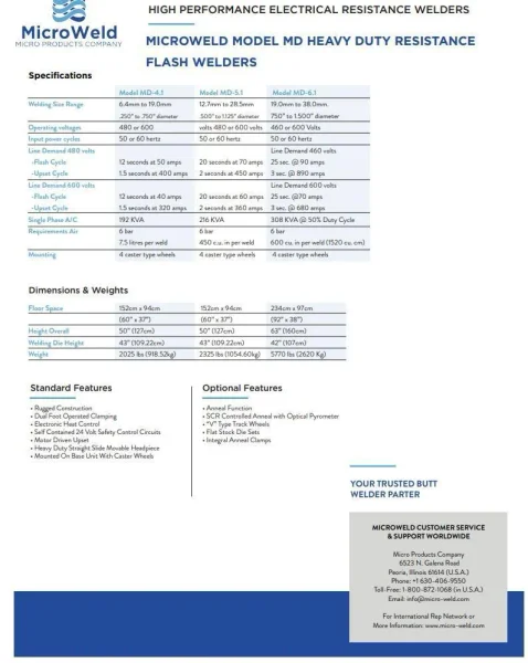 3/4" MICRO WELD PRODUCTS #MD4, WIRE BUTT WELDER