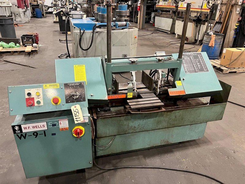 USED W.F. WELLS MODEL W-9-1 9&quot; X 17&quot; HORIZONTAL DUAL COLUMN BANDSAW, Stock# 11155