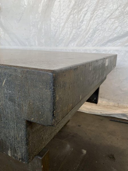 48&quot; X 72&quot; X 10&quot; MICRO-FLAT GRANITE SURFACE PLATE W/ STARRETT BASE. STOCK # 1170823.