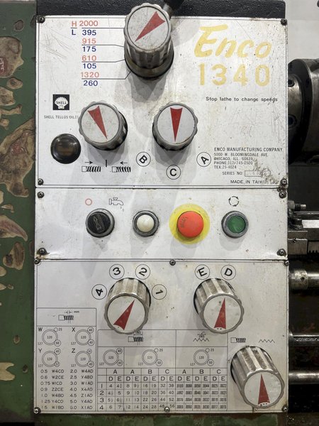 13&quot; X 40&quot; ENCO MODEL #1340 GAP BED ENGINE LATHE, 1.375&quot; HOLE: STOCK #20717