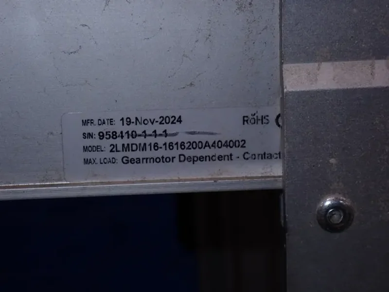 DORNER 16" X 192" POWER BELT CONVEYOR  -  2LMDM16-1616200A404002