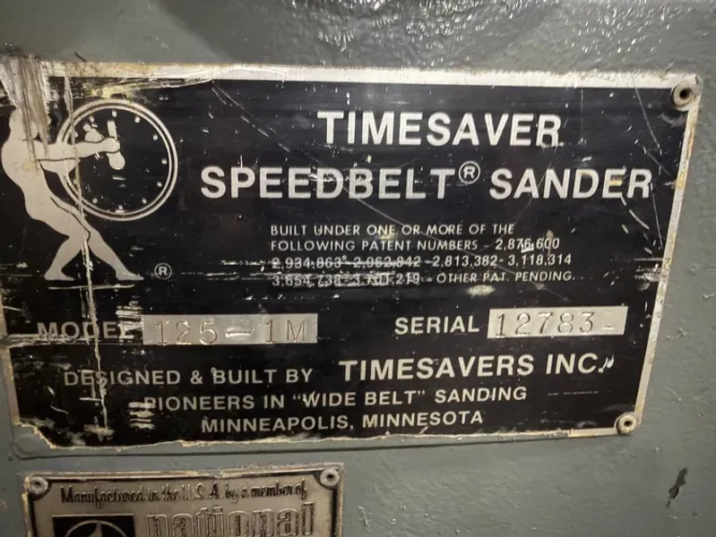 USED TIMESAVER MODEL 125-1M 25" WIDE BELT METAL SANDER