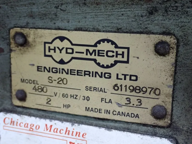 HYD-MECH ENGINEERING LTD. 24" X 14" HORIZONTAL BAND SAW   -  S-20