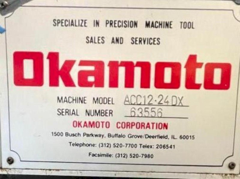 12&quot; X 24&quot; OKAMOTO MODEL #ACC 12-24DX HYDRAULIC HORIZONTAL CNC SURFACE GRINDER: STOCK # 3441