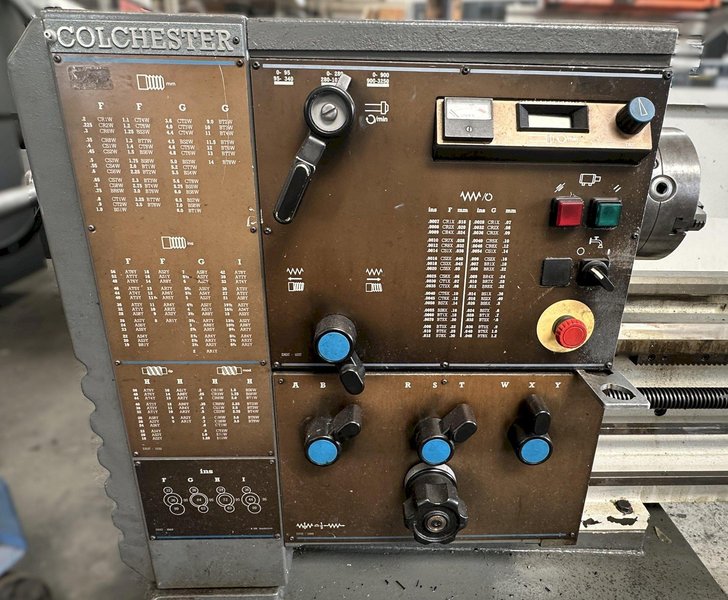 Clausing Colchester 13" Manual Lathe DRO 440 Volt w/ 8" 3 Jaw Chuck, 5C Collet, Guard Top, Dolores Tool Post, Tool Blocks, Trve Dial, and Tooling
