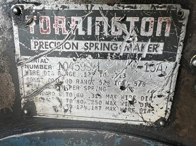 TORRINGTON MODEL #W13A WIRE SPRING COILER / COIL MAKING MACHINE
