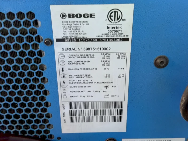 BOGE DRYER  -  BS125