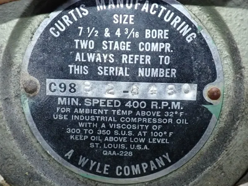 CURTIS MANUFACTURING 25 HP AIR COMPRESSOR
