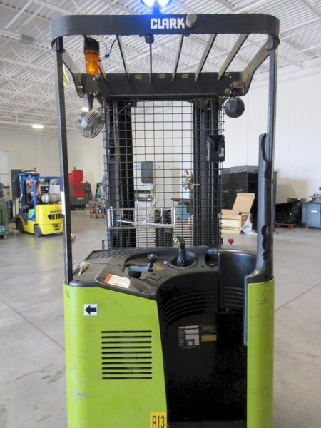 Clark Electric Standing Reach Forklift with Hobart 24V Charger, 4000 LB Load Capacity- Auction Item