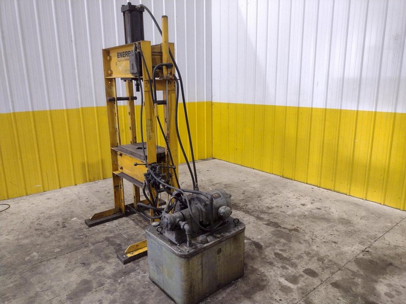 50 TON ENERPAC H-FRAME HYDRAULIC SHOP PRESS: YOBRO #23949