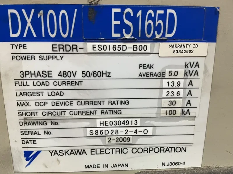 Yaskawa / Motoman Robot - Yr-es0165d-a00
