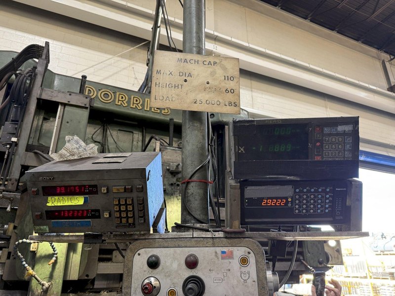 110&quot; DORRIES 3-HEAD VERTICAL TURRET LATHE VTL, 60&quot; PART HEIGHT: YOBRO #23904