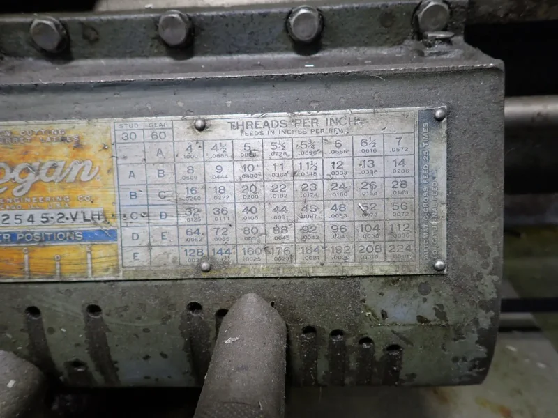 LOGAN 12" X 20" LATHE   -  2545-2-VLH