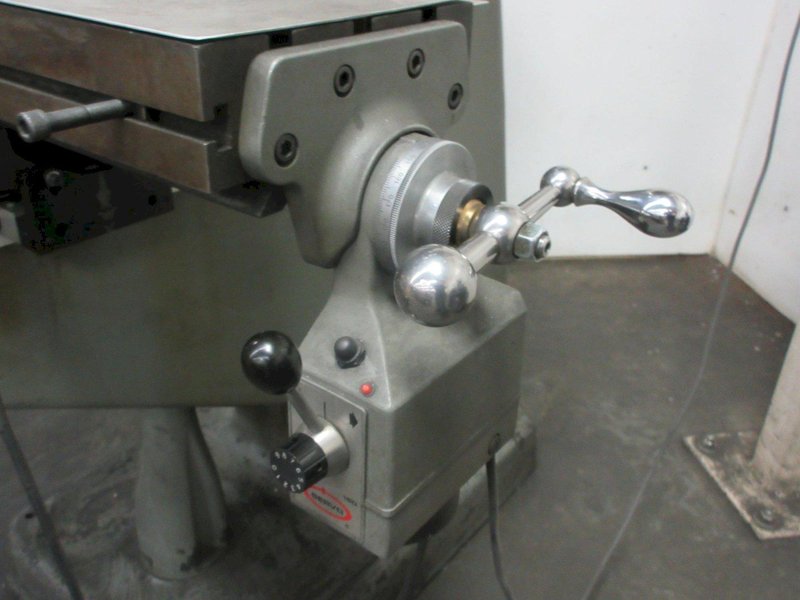 Bridgeport 1J Vertical Mill, Step Pulley Speed Change Head, 9&quot;x42&quot; Table, Newall DP700 2-Axis Digital Readouts- Auction Item