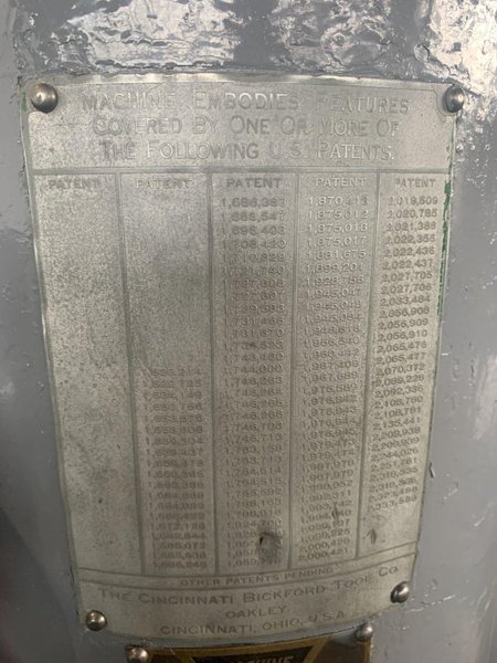 4&#039; X 9&quot; CINCINNATI-BICKFORD RADIAL ARM DRILL.STOCK # 0311023