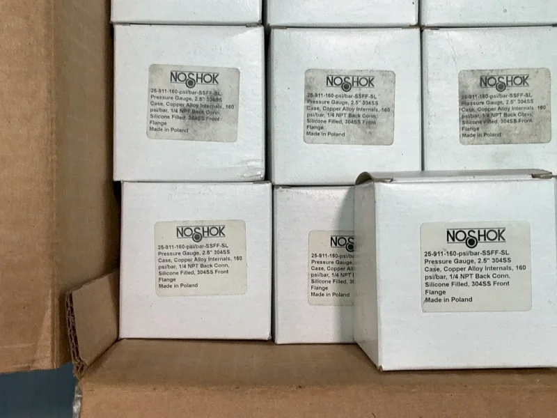 NOSHOK 0-160PSI PRESSURE GAUGES  -  25-911-160-PSI/BAR-SSFF-SL