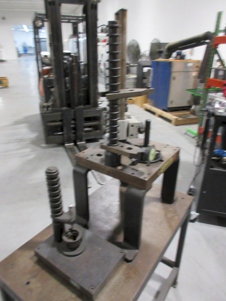 Kennametal Tool Presetting Table On Heavy Duty Steel Table; Starrett Micrometers, Federal Dial Indicators- Auction Item