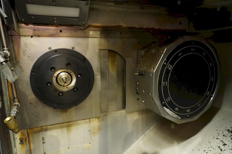 Okuma 2SP-250H Twin Spindle Twin Turret CNC Lathe, 2017 – Robot Loader, Chip Conveyor, Transformer, Inspection Reports from Gosiger