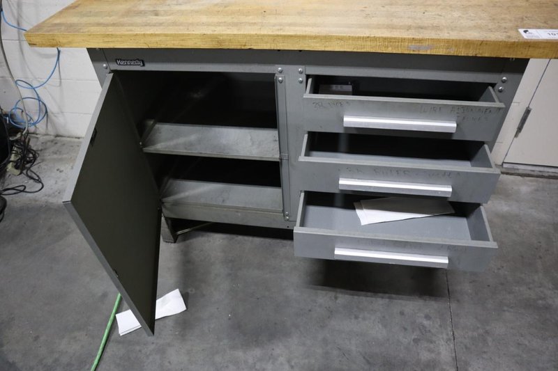 Kennedy Maple Top Work Bench, (5) Drawers, Cabinet Base- Auction Item