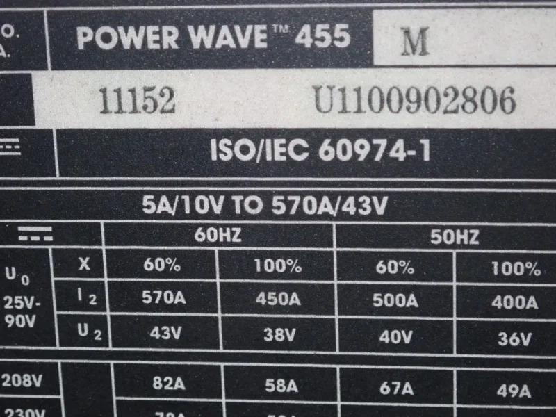 LINCOLN 450 AMP WELDER  -  POWER WAVE 455 M
