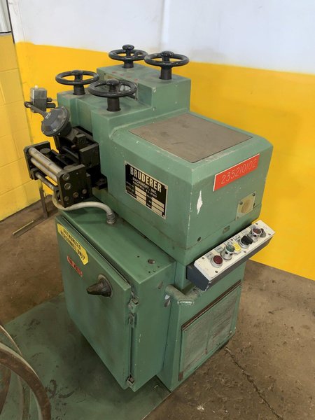 4.7&quot; X .040&quot; BRUDERER MODEL #12120B 19 ROLL PRECISION LEVELER &amp; DOUBLE END UNCOILER: STOCK 13024
