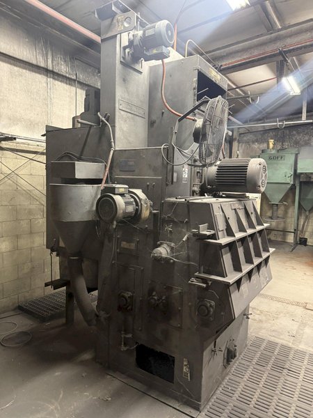 6 CU FT WHEELABRATOR MODEL WTB-6 TUMBLAST BELT TYPE BLAST CLEANING MACHINE: YOBRO #25940