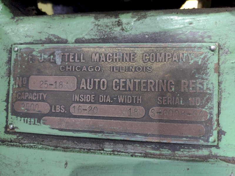 2,500 LB X 18&quot; LITTELL MODEL #25-18 PULL OFF UNCOILER COIL REEL: STOCK #20525