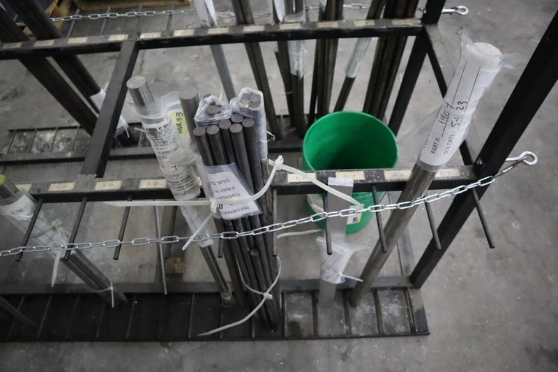 Vertical Material Storage Rack with Contents- Auction Item