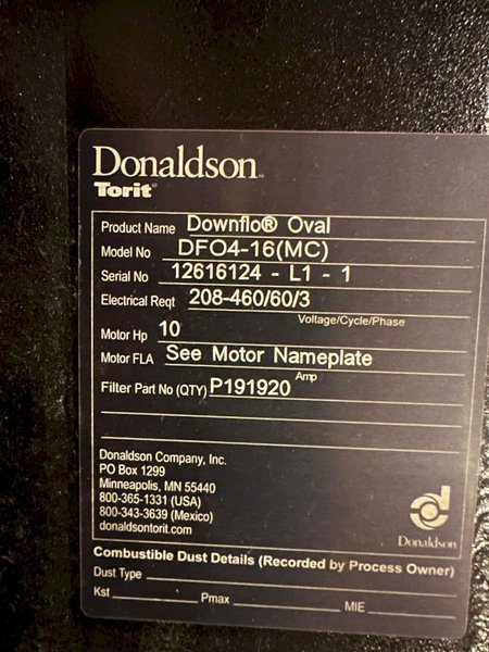 Donaldson Torit DFO4-16 Downflo Dust Collector