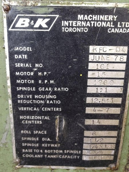 7 STAND X 1.5&quot;  B&amp;K MODEL RFC-04 ROLLFORMER WITH COIL ATTACHMENT: STOCK #11885