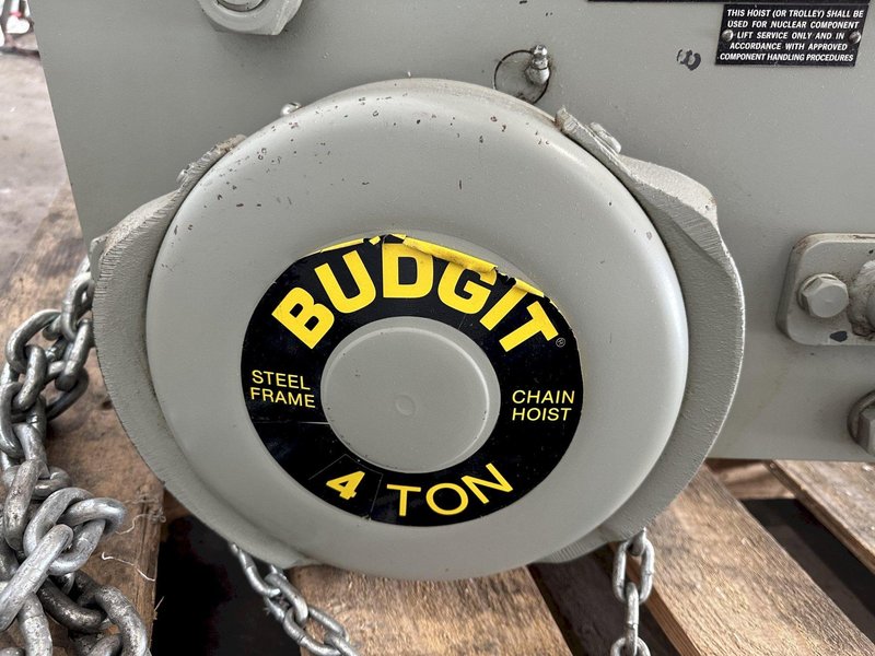 4 TON BUDGIT UNDER HUNG CHAIN HOIST. STOCK #0310922