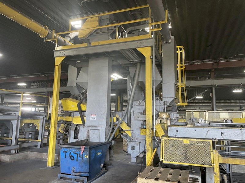 6 WHEEL X 40 HP WHEELABRATOR 3&quot; SKEW ROLL BAR &amp; TUBE SHOT BLAST BLASTER: STOCK 15461