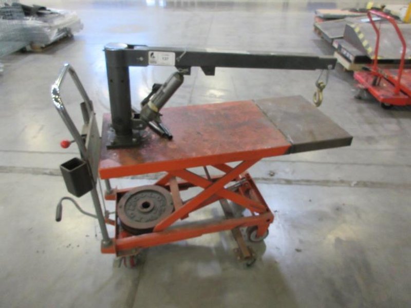 Die Cart, Foot Acuated with 1/2" Ton Adjustable Arm Crane- Auction Item