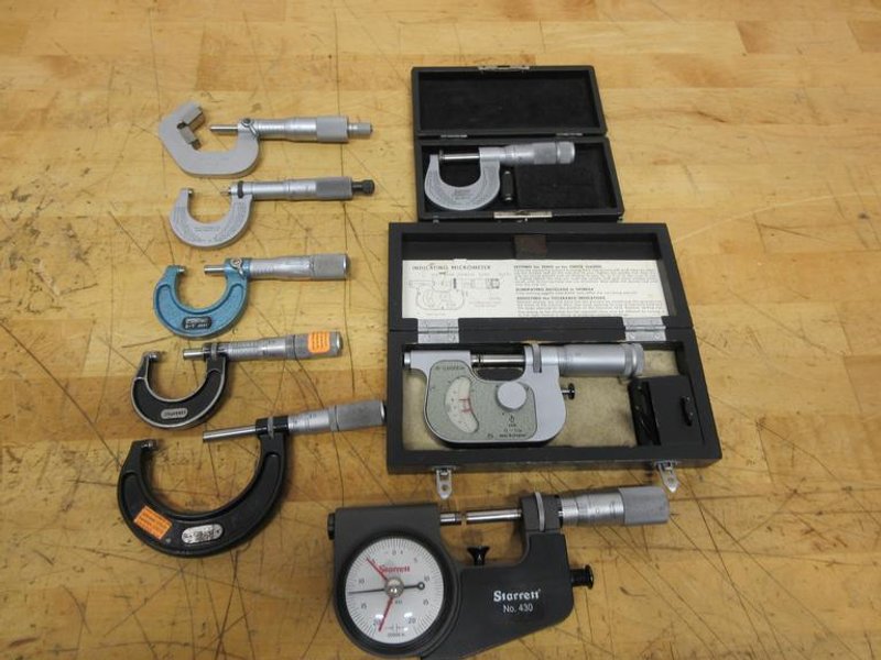 Starrett, Lufkin, Mitutoyo, Assorted Indicators, Pressure, Vernier 0-1" and 1-2"- Auction Item