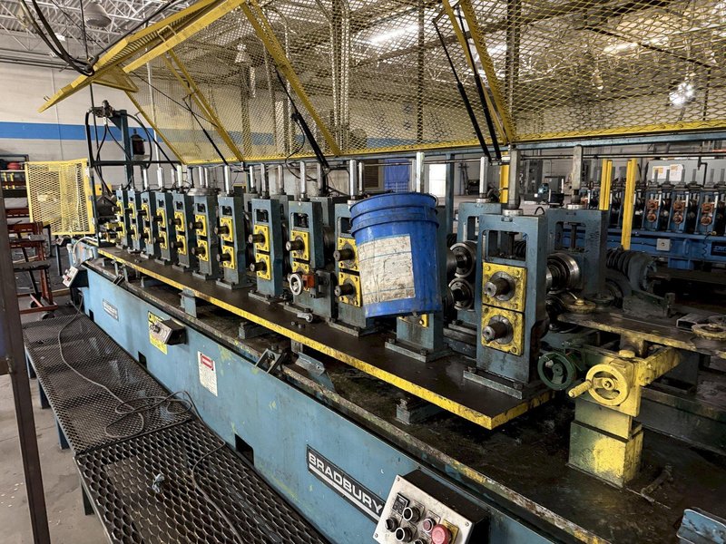 12 STAND X 2" ARBOR X 12" ROLLSPACE BRADBURY STUD MILL/ROLLFORMING LINE. STOCK # 0759026