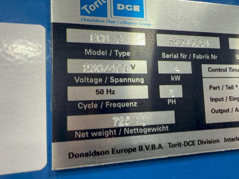 DONALDSON TORIT 4 KW DUST COLLECTOR   -  ECB-3