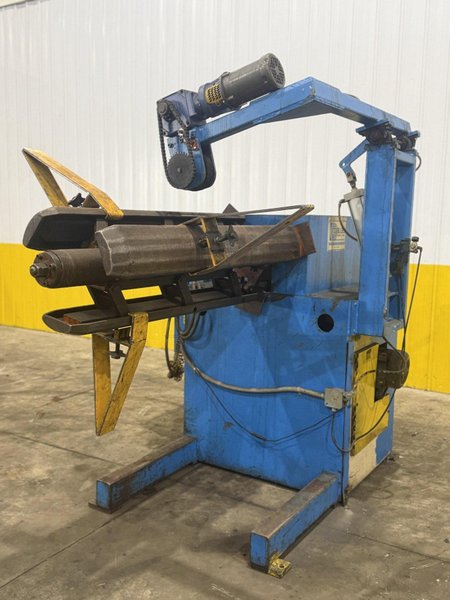 12,000 L B X 48” DALLAS MODEL #DPR-12000 X 48 RH MOTORIZED COIL REEL UNCOILER : YOBRO #24880