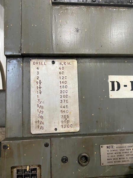 5&#039; X 11&quot; CINCINNATI BICKFORD CHIPMASTER RADIAL ARM DRILL. STOCK # 0418421